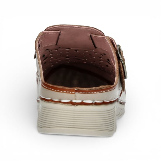 Laura Vita Damen-Sandalen Dorry 01 mit floralem Muster, beigefarbenem Leder und Keilabsatz - Image 6