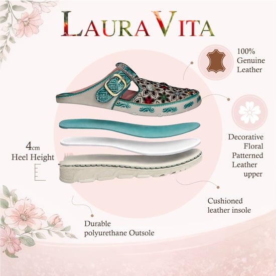 Laura Vita Damen-Sandalen Dorry 01 mit floralem Muster und Keilabsatz aus blauem Leder - Image 2