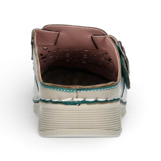 Laura Vita Damen-Sandalen Dorry 01 mit floralem Muster und Keilabsatz aus blauem Leder - Image 6