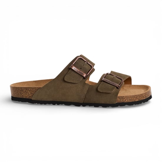 Tamaris Herren-Sandalen aus olivgrünem Leder mit Fußbett - Image 1