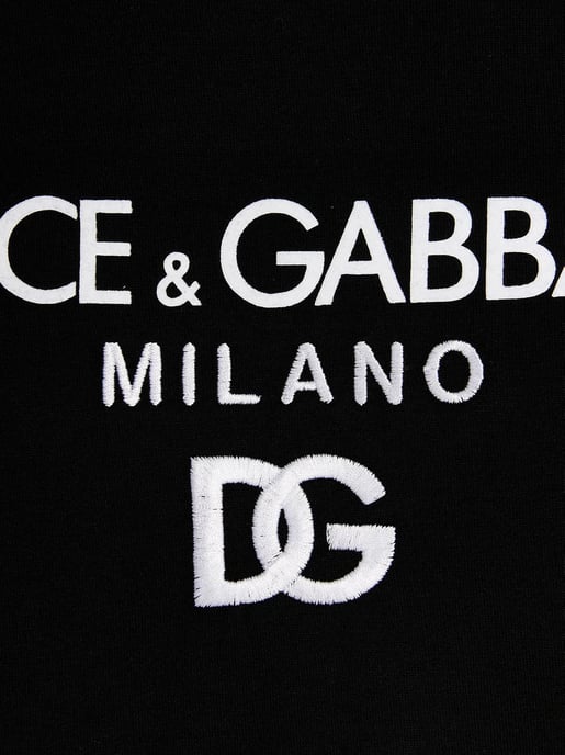 Dolce & Gabbana – T-Shirt mit aufgesticktem DG Milano-Logo in Schwarz - Image 3