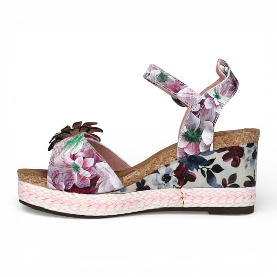 Laura Vita Damen-Espadrilles Facyo 75, lila-violett, mit Blumenmuster, aus Leder, Keilabsatz - Image 5
