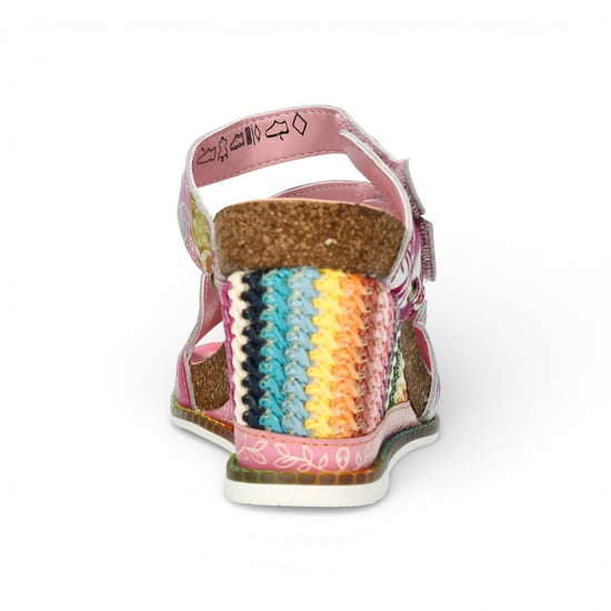 Laura Vita Damen Balade 32 Rosenrosa Espadrille-Sandalen aus Leder mit Keilabsatz und Blumenmuster - Image 6