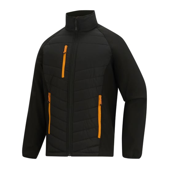 Regatta - Steppjacke für Herren, Durchgehender Reißverschluss (Schwarz/Orangenpop) - Image 3