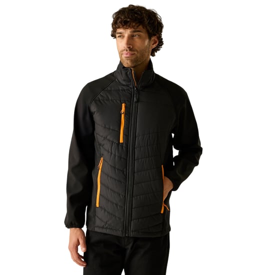 Regatta - Steppjacke für Herren, Durchgehender Reißverschluss (Schwarz/Orangenpop) - Image 5