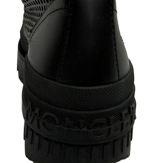 Moncler Carinne Perforierte Knöchelschuh-Stiefel aus schwarzem Leder - Image 5