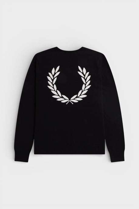 Fred Perry Lorbeerkranz Grafik-Pullover - Schwarz - Image 1
