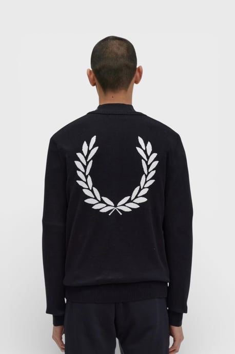 Fred Perry Lorbeerkranz Grafik-Pullover - Schwarz - Image 3