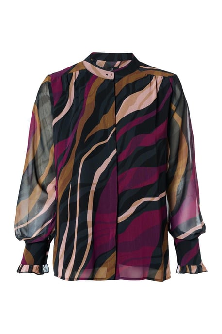 Caylee Bluse mit Print, Dunkelbeere - Image 2