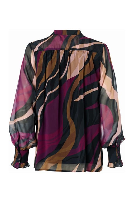 Caylee Bluse mit Print, Dunkelbeere - Image 4