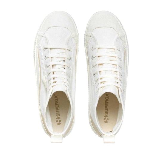Superga - "2469 Alpina" Welle Stiefeletten für Damen, grob geripptes Seidentuch (Weiß Avorio/Beige) - Image 3