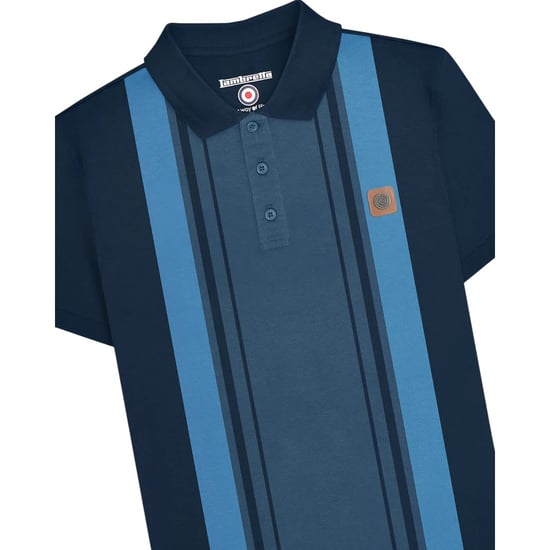 Lambretta - "SS25" Poloshirt für Herren (Marine/Mondbeschienener Ozean) - Image 3