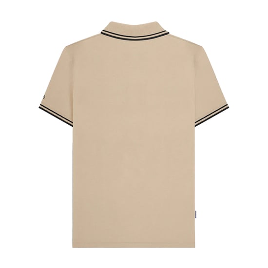 Lambretta - "SS25" Poloshirt Mit kontrastfarbenen Streifen für Herren (Steinfarben/Schwarz) - Image 2