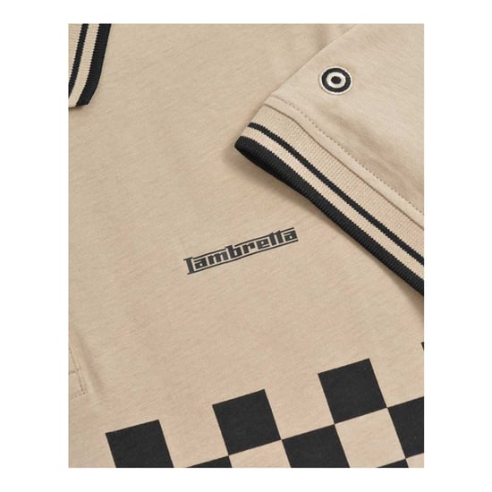 Lambretta - "SS25" Poloshirt Mit kontrastfarbenen Streifen für Herren (Steinfarben/Schwarz) - Image 3