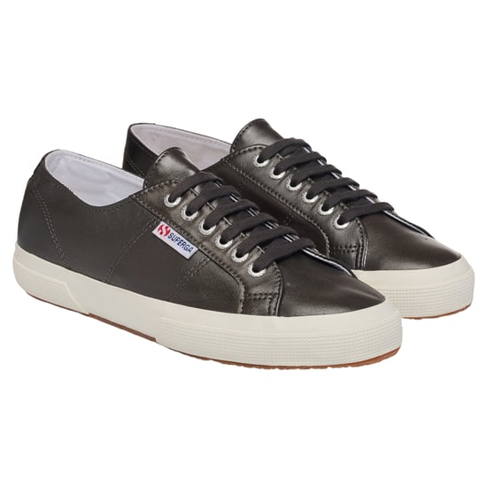 Superga - Damen Sneaker "2750", Metallic, Leder (Silber metallic/Naturweiß) - Image 1