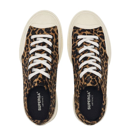 Superga - "2432 Works" Leo-Muster Sneaker für Herren/Damen Unisex, Kalb Leder (Braun/Naturweiß) - Image 3