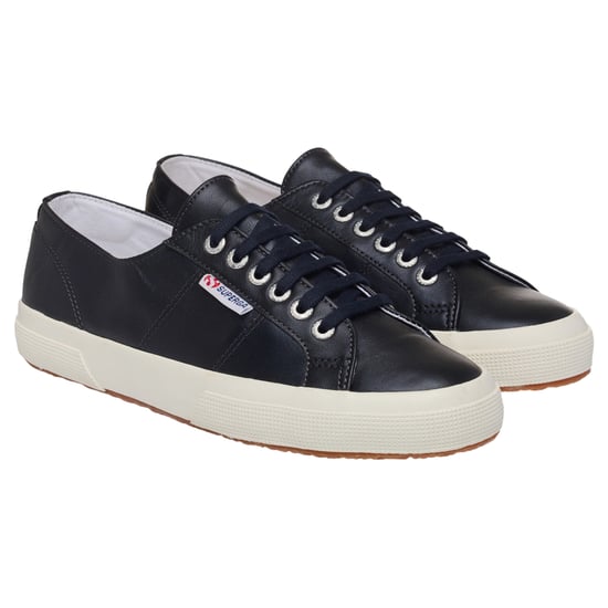 Superga - Damen Sneaker "2750", Metallic, Leder (Schwarz metallic/Naturweiß) - Image 1