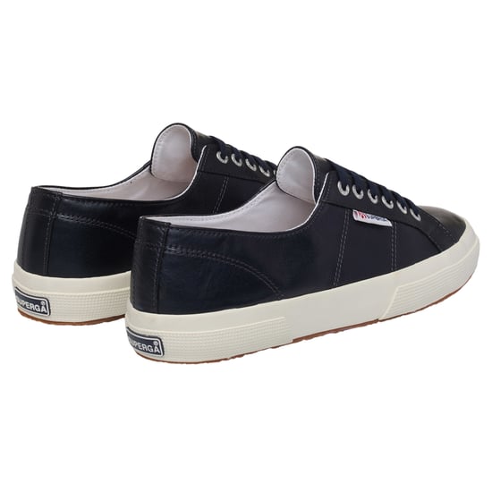 Superga - Damen Sneaker "2750", Metallic, Leder (Schwarz metallic/Naturweiß) - Image 2