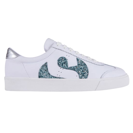 Superga - Damen Sneaker "2843 Club S", Glitzer, Leder (Weißblau/Leicht) - Image 1