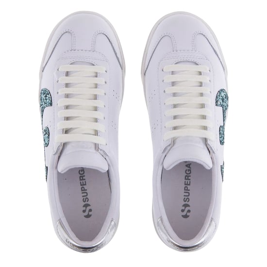 Superga - Damen Sneaker "2843 Club S", Glitzer, Leder (Weißblau/Leicht) - Image 3