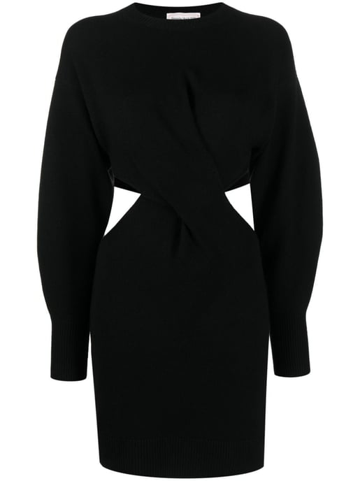 Schwarzes Wollmischkleid - Image 4