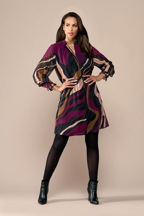 Ashley Tunika mit Print in Dunkelbeere - Image 1