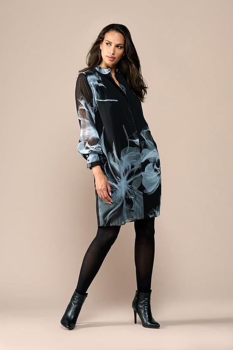 Ashley-Tunika mit Print, Schwarz/Weiß - Image 1