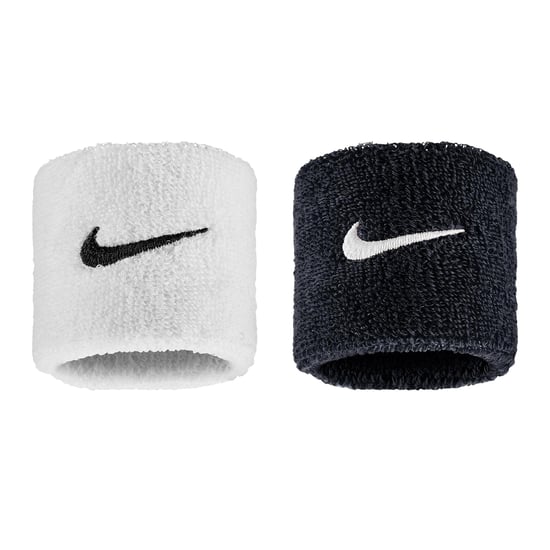 Nike - "Classic" Schweißband, Swoosh (2er-Pack) (Schwarz/Weiß) - Image 1