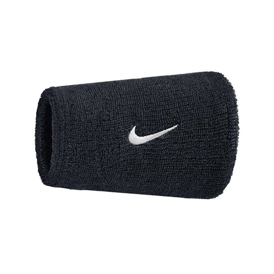 Nike - "Classic" Schweißband, Doppelbreit, Swoosh (Schwarz/Weiß) - Image 1