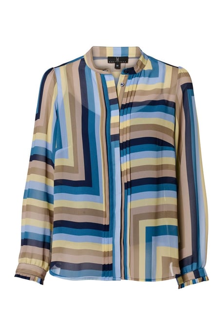 Ines Bluse mit Print, Blau/Mehrfarbig - Image 3