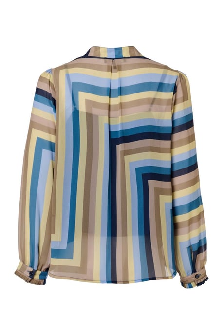 Ines Bluse mit Print, Blau/Mehrfarbig - Image 4