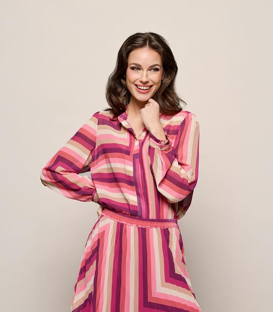 Ines bedruckte Bluse Hellbeere / Mehrfarbig - Image 6