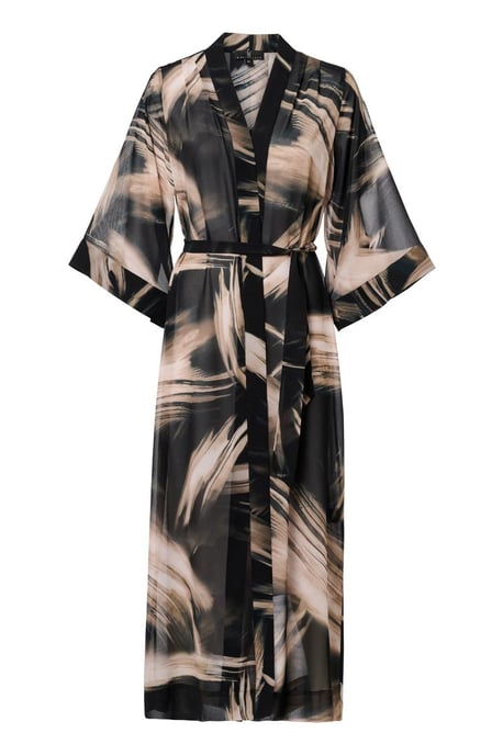 Isla-Print-Kaftan Schwarz/Cremeweiß - Image 3