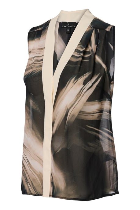 Isabella Print-Top Schwarz/Cremeweiß - Image 3