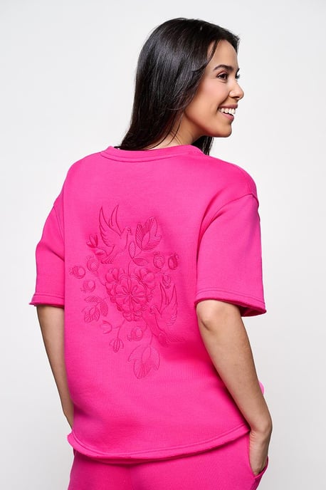 Caroline Tensen Emma Sweat Tee Fuchsia - Image 2
