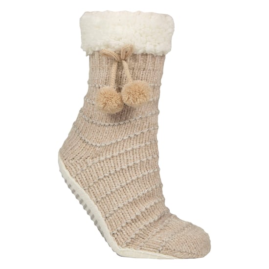 1 Paar Damen Chenille Haussocken mit Mokassinsohle - Weicher, gemütlicher Komfort - Image 1