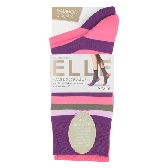 2er-Pack Damen Baumwollsocken mit Streifen und unifarben - Weicher atmungsaktiver Alltagskomfort - Image 2