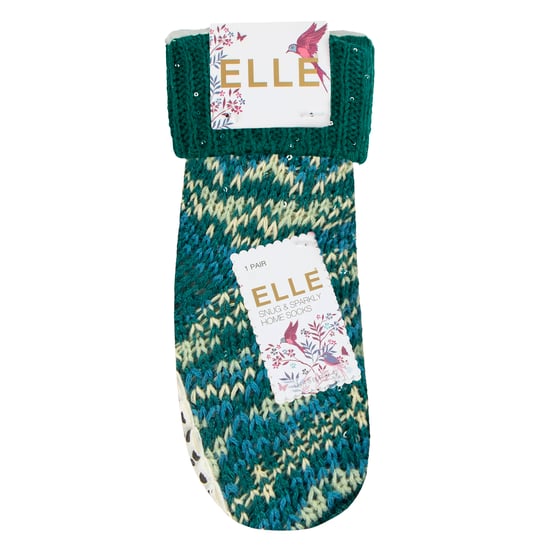 1 Paar Damen Chunky Fair Isle Mokassin Grip Socken - Warme Winterhaussocken - Image 2