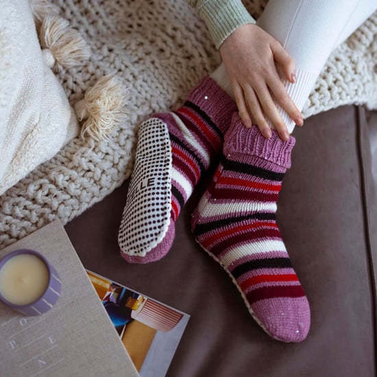 1 Paar Damen Chunky Fair Isle Mokassin Grip Socken - Warme Winterhaussocken - Image 4