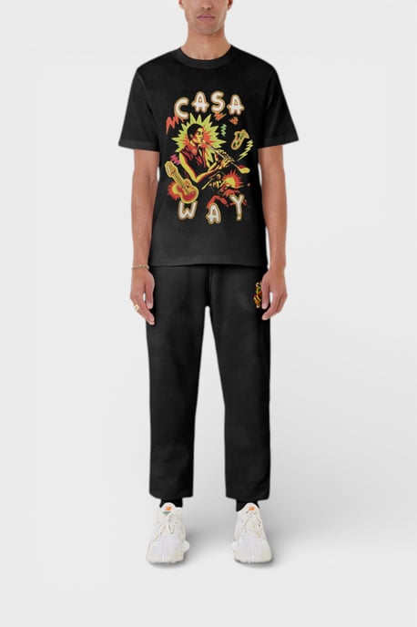Casablanca Musik Für Das Volk Bedrucktes T-Shirt Verblasstes Schwarz - Image 4