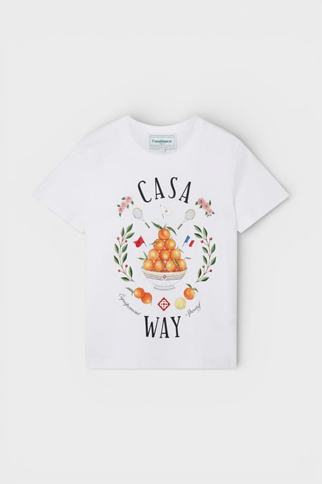 Casablanca Casa Way Damen Bedrucktes Fitted T-Shirt Weiß - Image 1