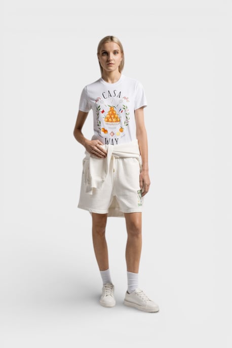 Casablanca Casa Way Damen Bedrucktes Fitted T-Shirt Weiß - Image 2