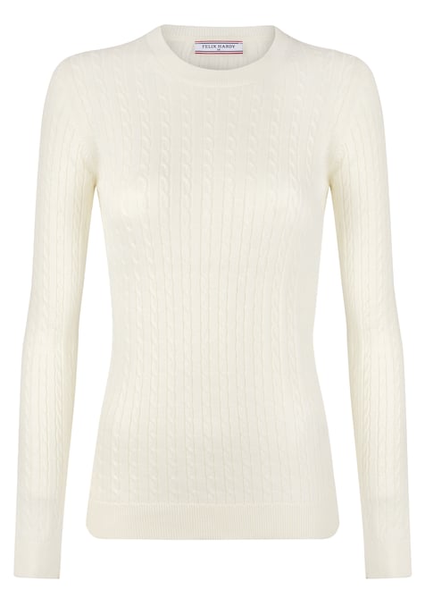 Pullover Zopfmuster Pullover Mit Rundhals - Image 1