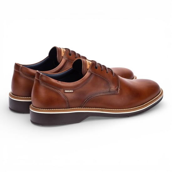 Pikolinos Herren-Schnürschuhe aus braunem Leder, Derby-Stil, Komfortschuh - Bordeauxrot - Image 5