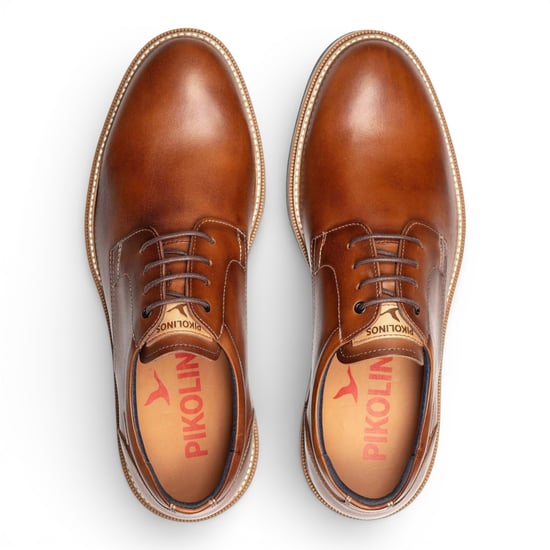 Pikolinos Herren-Schnürschuhe aus braunem Leder, Derby-Stil, Komfortschuh - Bordeauxrot - Image 6