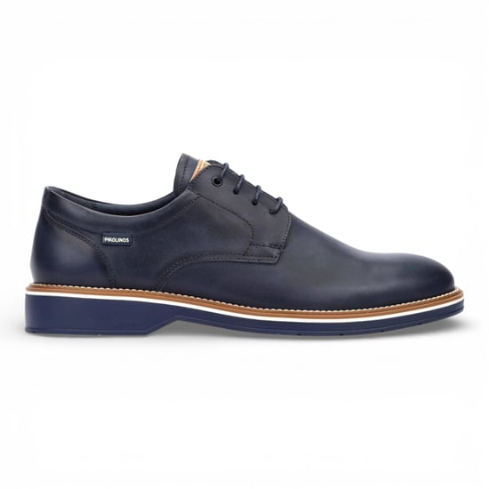 Pikolinos Herren-Schnürschuhe aus blauem Leder, Derby-Stil, Komfortschuh - Bordeauxrot - Image 1