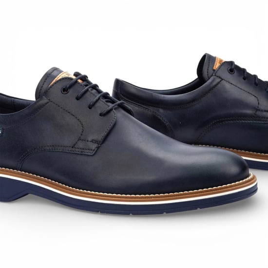 Pikolinos Herren-Schnürschuhe aus blauem Leder, Derby-Stil, Komfortschuh - Bordeauxrot - Image 5
