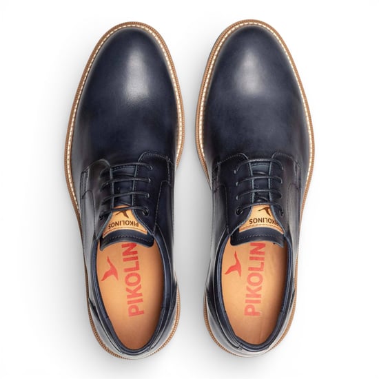 Pikolinos Herren-Schnürschuhe aus blauem Leder, Derby-Stil, Komfortschuh - Bordeauxrot - Image 6