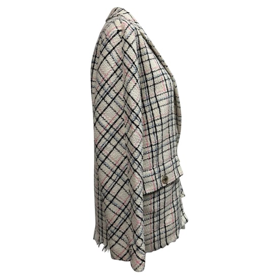 Maje Tweed-Karoblazer aus weißer Baumwolle - Image 2