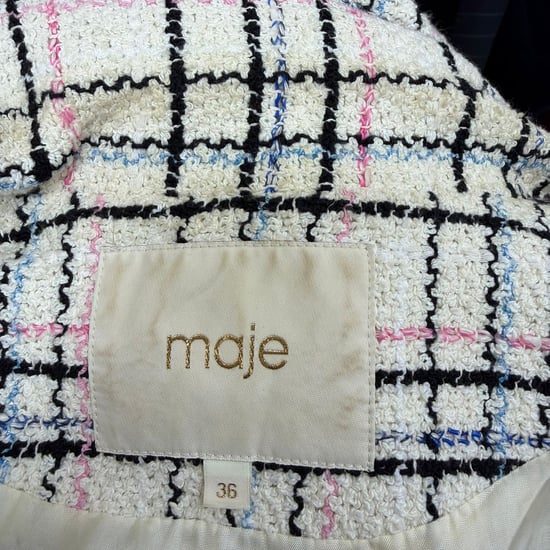 Maje Tweed-Karoblazer aus weißer Baumwolle - Image 4